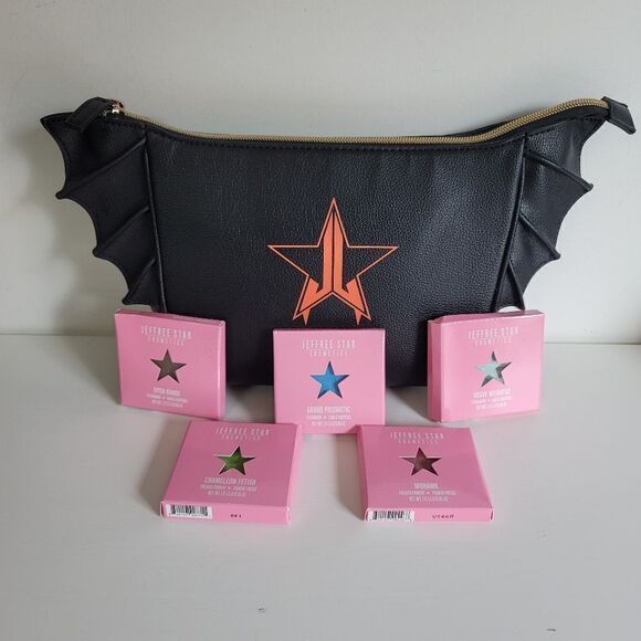 Jeffree Star bundle batwing cosmetic bag and 5 eyeshadows - Picture 1 of 10